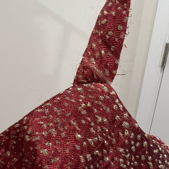 ML Monique Lhuillier Red Metallic High Low Gown Size 6 US $595 - Picture 9 of 13
